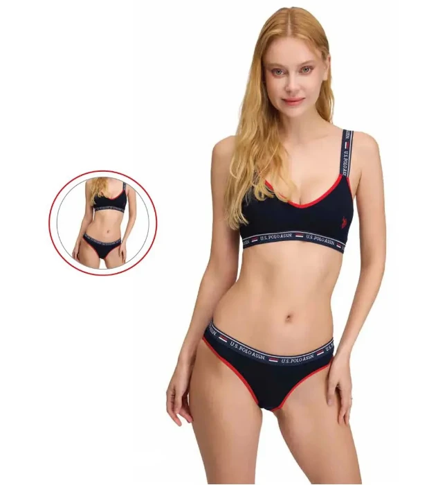 Picture of U.S. Polo 66462 Bustier and Brief Set
