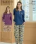Image de Pijadore 2228 Pyjama Femme en Coton à Demi-Boutonnage