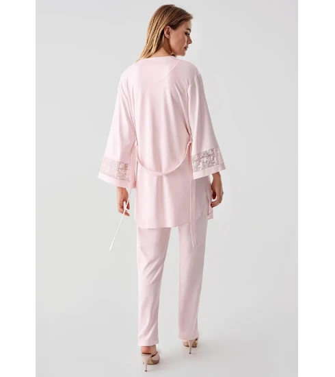 Picture of Perin 320 Combed Cotton Pajama Set with Robe