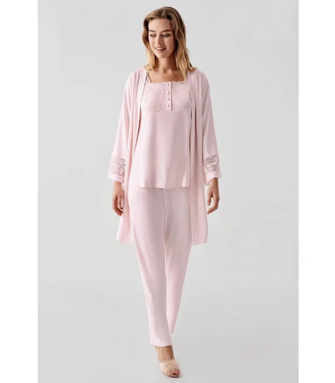 Picture of Perin 320 Combed Cotton Pajama Set with Robe