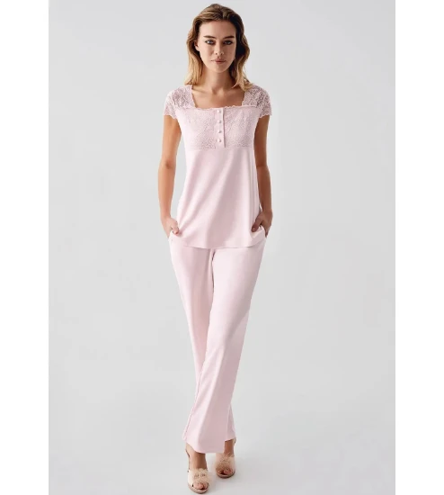 Picture of Perin 320 Combed Cotton Pajama Set with Robe