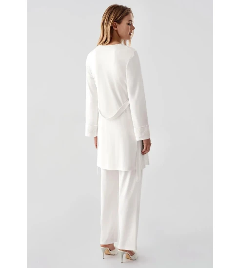 Picture of Perin 321 Combed Cotton Pajama Set with Robe