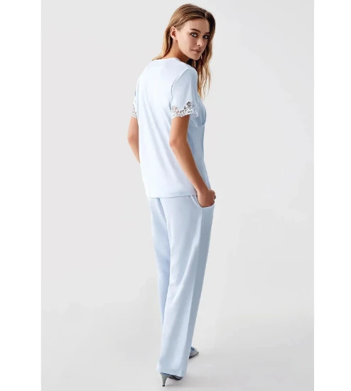 Picture of Perin 322 Combed Cotton Pajama Set with Robe