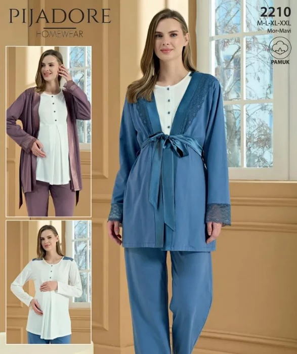 Pijadore 2210 Sabahlıklı Hamile Lohusa Pijama Takım resmi