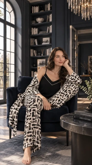 Sabahlıklı Pijama Takımı - Pajama Set with Dressing Gown