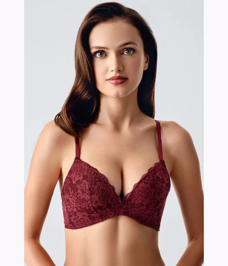 Newbra 1799 Balensiz Destekli Push Up Dantelli Sütyen resmi