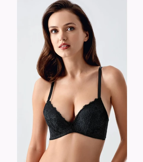 Newbra 1799 Balensiz Destekli Push Up Dantelli Sütyen resmi
