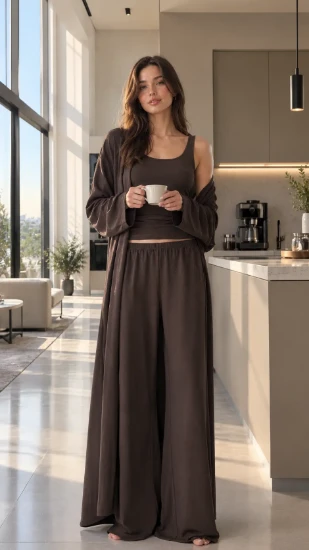 Penye Mood 10232 Uzun Hırkalı Pantolon Takım resmi
