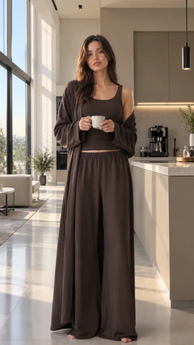 Penye Mood 10232 Uzun Hırkalı Pantolon Takım resmi