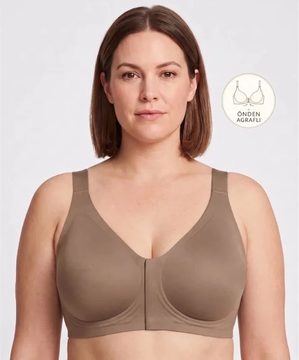 Newbra 6707 Lazer Kesim Toparlayıcı Önden Agraflı Büyük Beden Hayalet Sütyen resmi