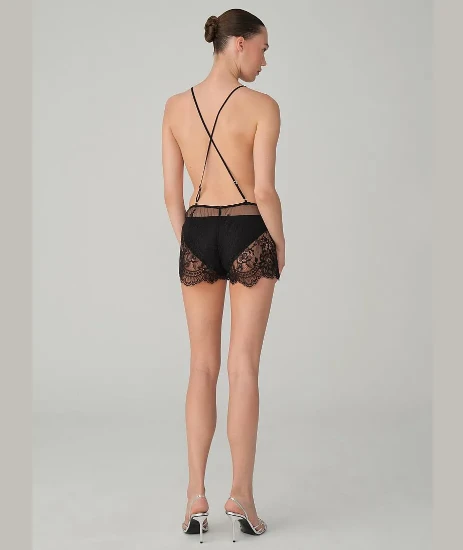 Pierre Cardin LX26162 Valerie Vegan İpek Saten Beşli Gelin Çeyiz Takımı - Siyah resmi