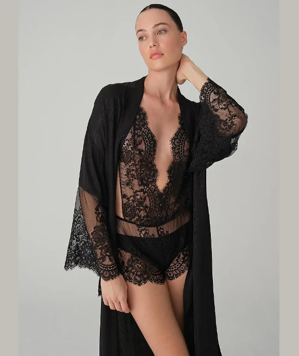 Pierre Cardin LX26162 Valerie Vegan İpek Saten Beşli Gelin Çeyiz Takımı - Siyah resmi