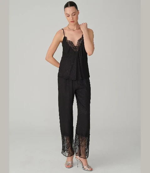 Pierre Cardin LX26162 Valerie Vegan İpek Saten Beşli Gelin Çeyiz Takımı - Siyah resmi