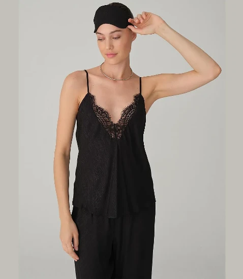Pierre Cardin LX26162 Valerie Vegan İpek Saten Beşli Gelin Çeyiz Takımı - Siyah resmi