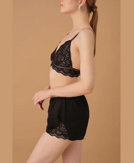 Pierre Cardin LX25272 Janet İpek Saten Yedili Gelin Çeyiz Takımı - Siyah resmi