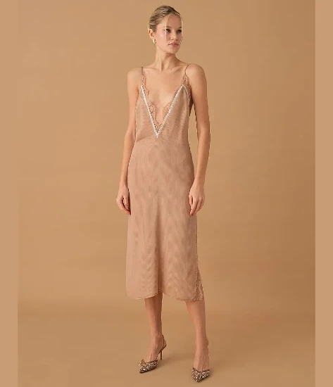 Pierre Cardin LX25271 Serena İpek Saten Yedili Gelin Çeyiz Takımı - Ten resmi