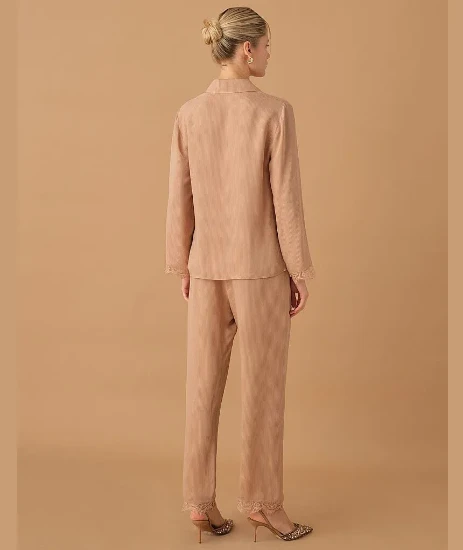 Pierre Cardin LX25271 Serena İpek Saten Yedili Gelin Çeyiz Takımı - Ten resmi