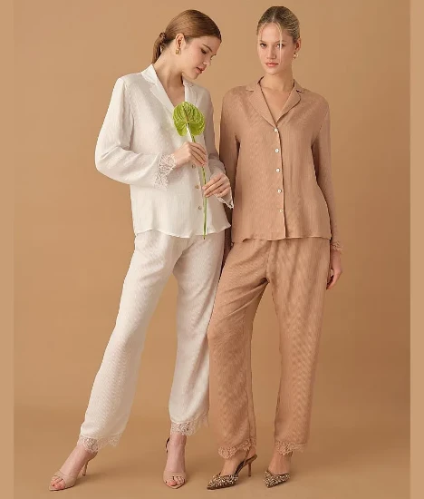 Pierre Cardin LX25271 Serena İpek Saten Yedili Gelin Çeyiz Takımı - Ten resmi