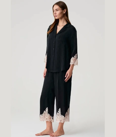 Image de Penye Mood 10229 Ensemble Chemise à Détails en Dentelle