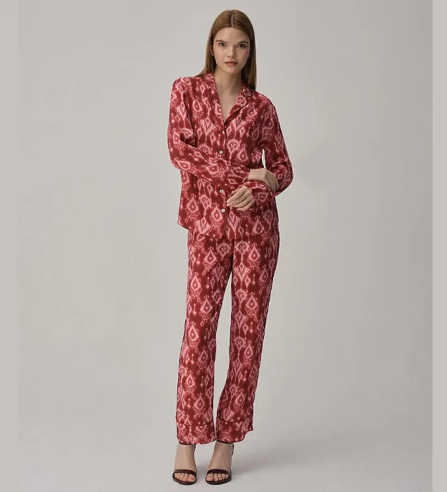 Pierre Cardin LX25224 Biyeli Baskılı Kadın Gömlek Pijama Takımı resmi