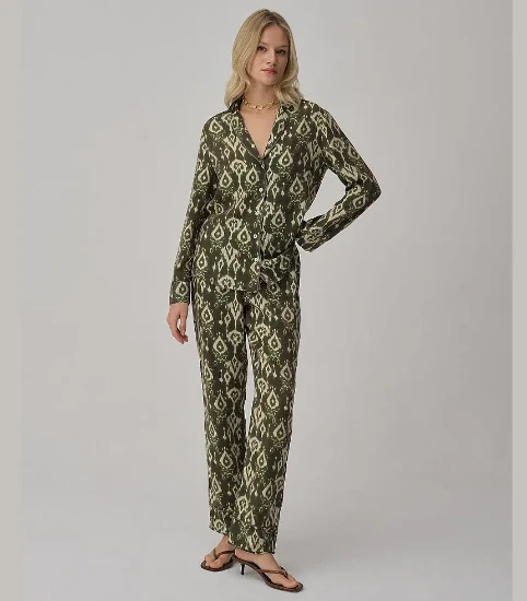 Pierre Cardin LX25224 Biyeli Baskılı Kadın Gömlek Pijama Takımı resmi
