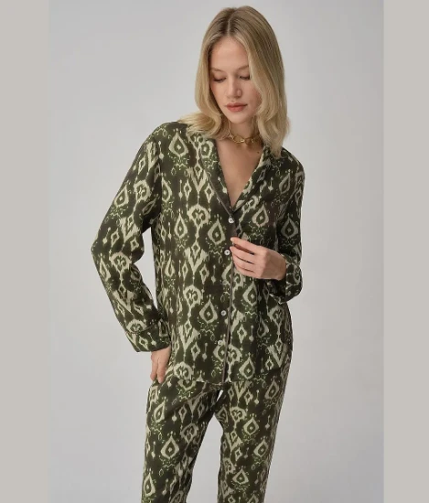 Pierre Cardin LX25224 Biyeli Baskılı Kadın Gömlek Pijama Takımı resmi