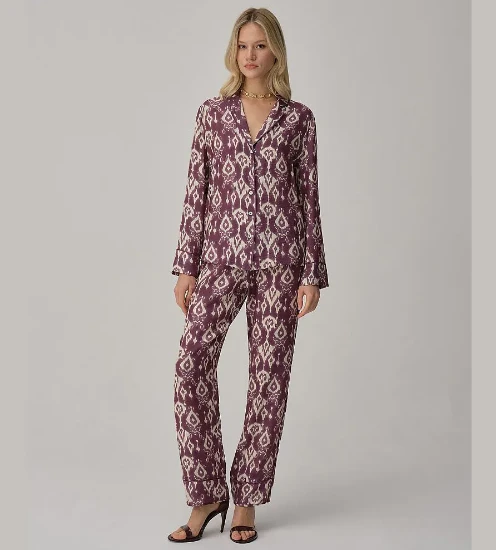 Pierre Cardin LX25224 Biyeli Baskılı Kadın Gömlek Pijama Takımı resmi