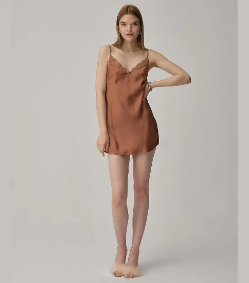 Pierre Cardin LX25221 Vegan İpek Saten Kadın Gecelik Sabahlık Takımı resmi