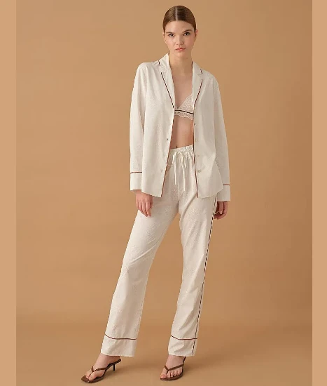 Pierre Cardin LX25235 Braletli Biyeli Baskılı Kadın Pijama Takımı resmi