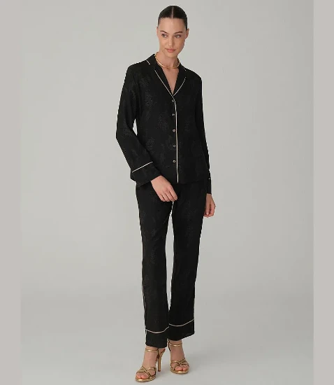 Pierre Cardin LX25235 Braletli Biyeli Baskılı Kadın Pijama Takımı resmi