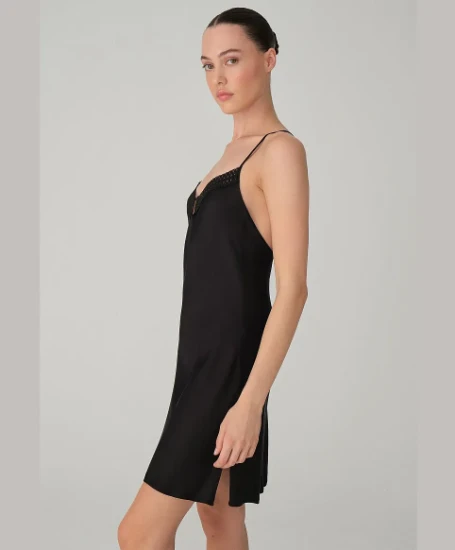 Pierre Cardin LX26122 Vegan İpek Saten Kadın Gecelik Sabahlık Takımı resmi