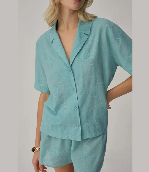 Pierre Cardin LX25225 Pamuklu Kadın Gömlek Pijama Takımı resmi