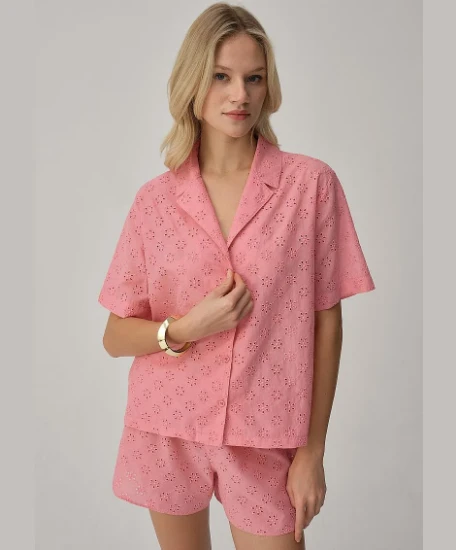 Pierre Cardin LX25225 Pamuklu Kadın Gömlek Pijama Takımı resmi