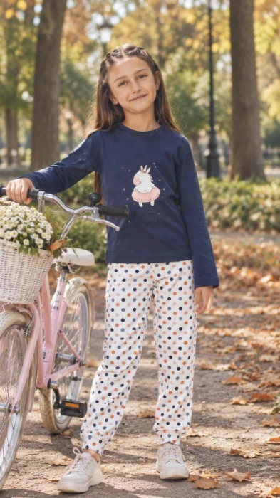 Pikidor 0013 Kız Çocuk Uzun Kollu Pijama Takımı resmi