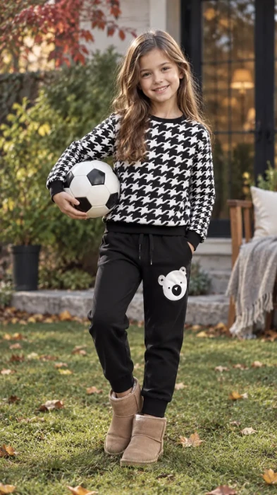 Penye Mood 8229 Çocuk Yarı Polar Pijama Takım