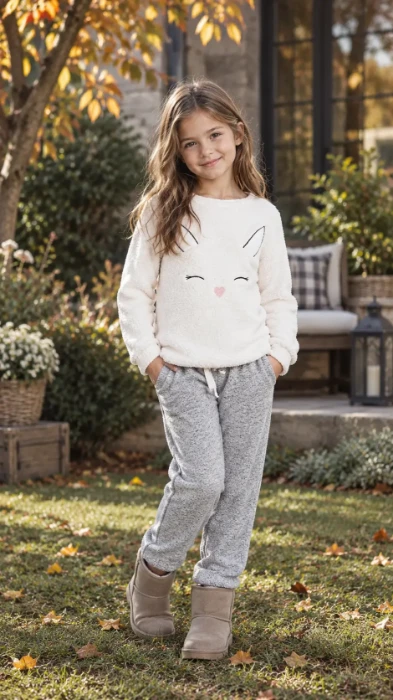 Penye Mood 8247 Çocuk Yarı Polar Pijama Takım