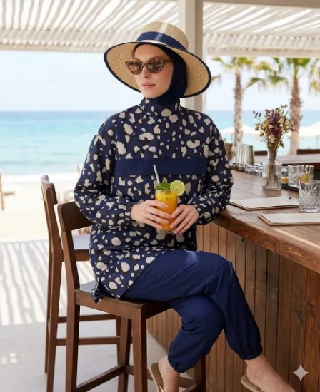 Modesty Makbule Paraşüt Kumaş Tesettür Mayo resmi