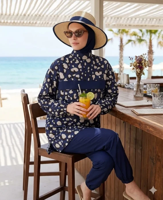 صورة Modesty Makbule Parachute Fabric Hijab Swimsuit