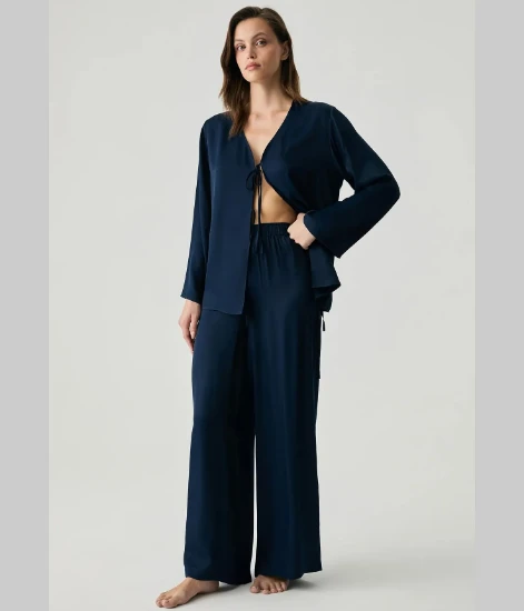 Picture of Penye Mood 2058 Satin Textured Pajama Set