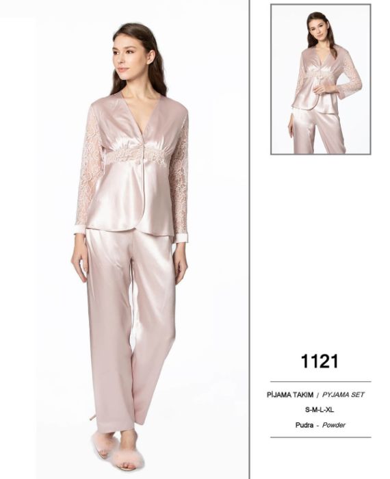 Pierre Cardin Saten Pijama Takım 1121-6
