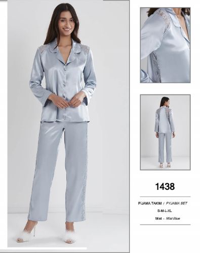 Pierre Cardin Saten Pijama Takım 1438-3