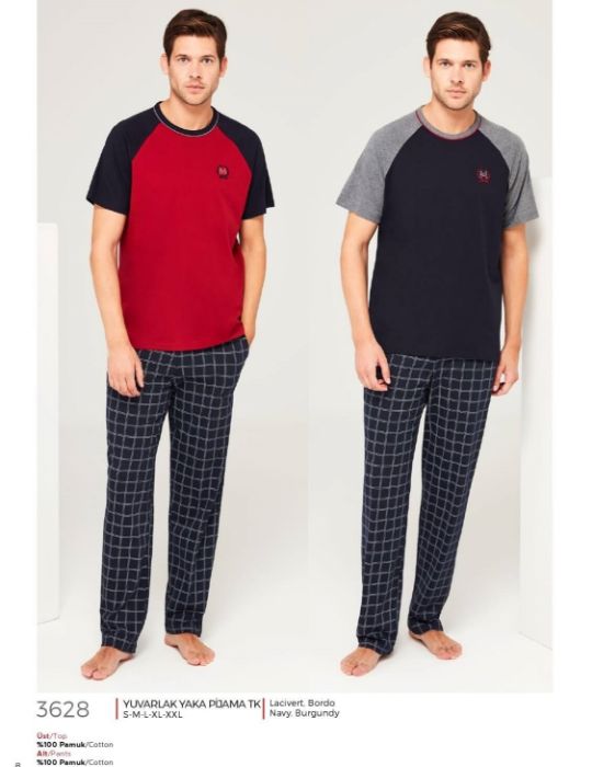 Mod Collection Erkek Yuvarlak Yaka Pijama Takım 3628