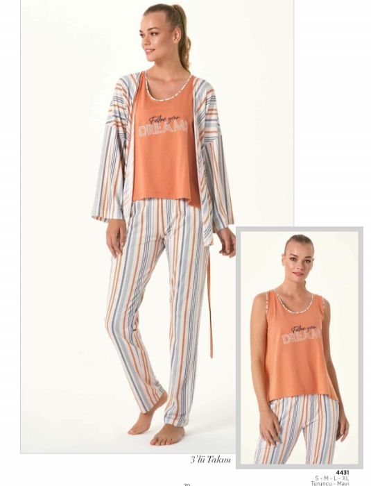 Feyza Sabahlıklı Pijama Takımı 4431-2