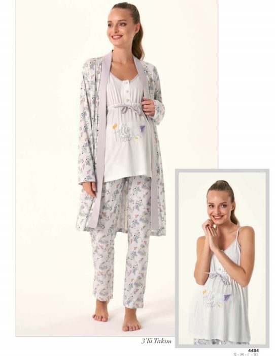 Feyza Sabahlıklı Hamile Lohusa Pijama Takım 4484-2