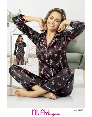 Nilay 5023 Saten Empirme Pijama Takım