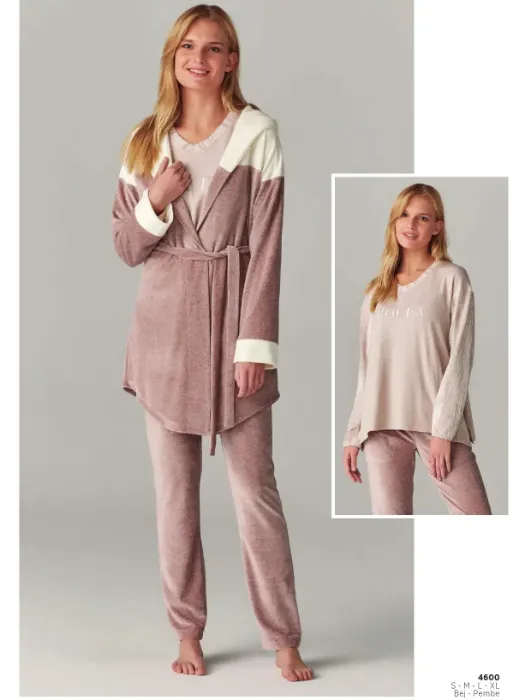 Feyza 4600-2 Sabahlıklı Pijama Takımı
