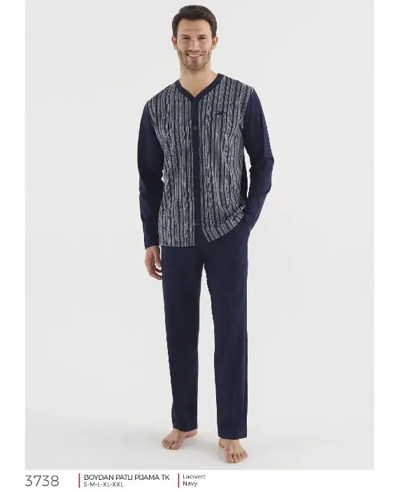 Mod Collection 3738 Erkek Boydan Patlı Pijama Takım