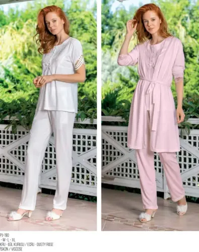 Yeni İnci BPJ-190 Sabahlıklı Pijama Takım