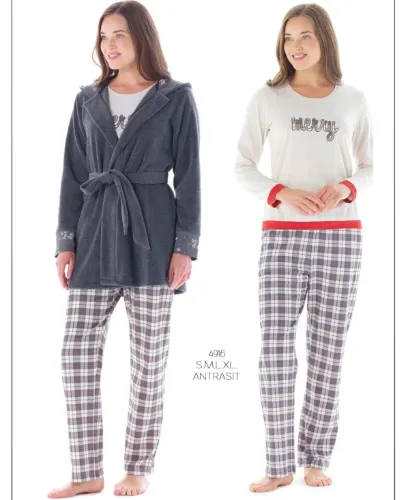 Feyza 4916 Sabahlıklı Pijama Takımı