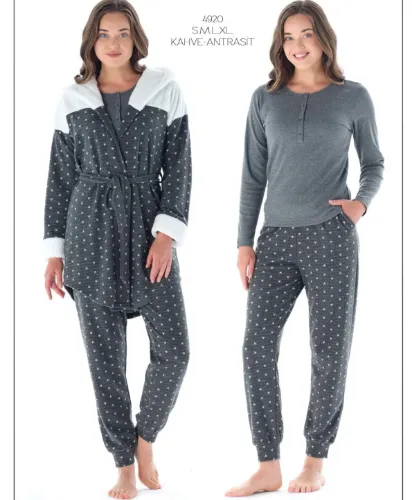 Feyza 4920 Sabahlıklı Pijama Takımı